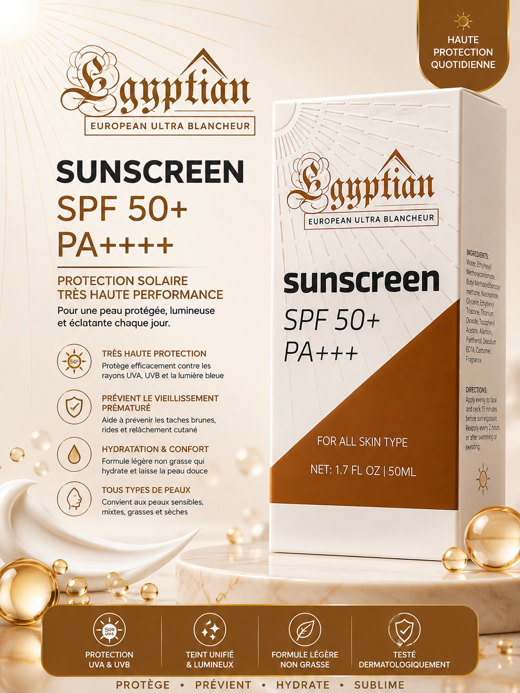 Crème solaire SP50+ - 50 ml