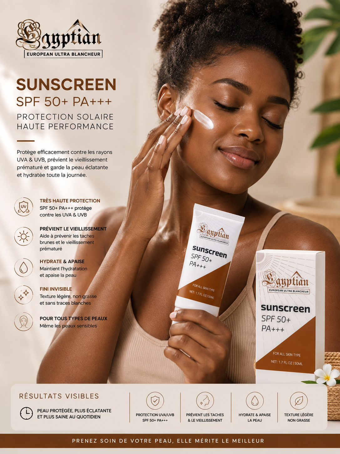 Crème solaire SP50+ - 50 ml