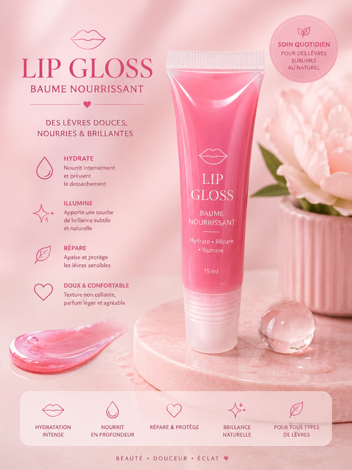 Baume Lèvres Roses – Hydratation et  Éclat Naturel